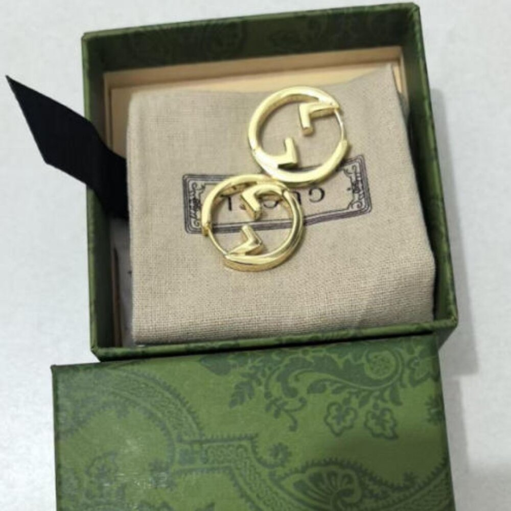 New Gucci Blondie Hoop Earrings GG